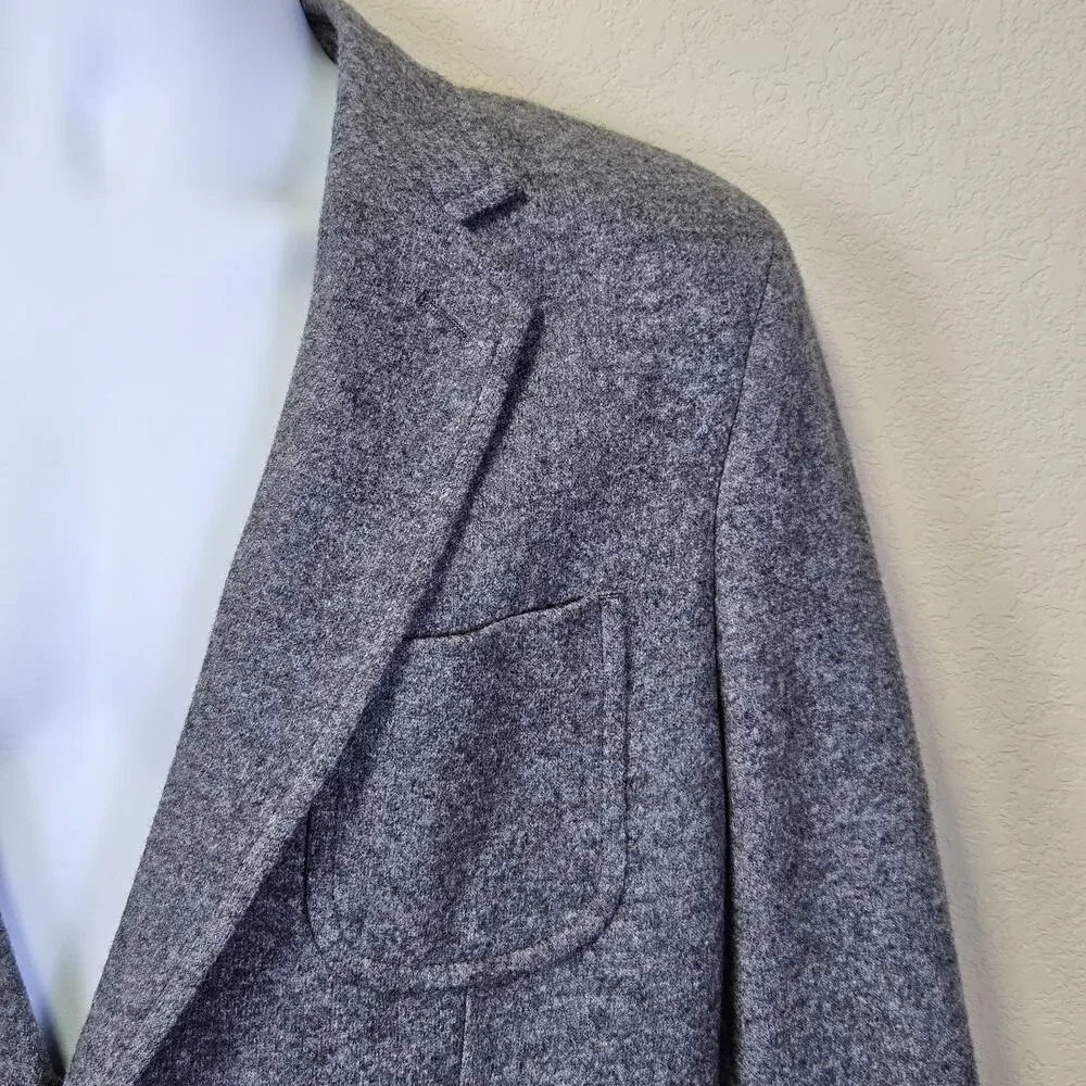 Banana Republic Blazer Mens 42R Slim Mario Bellucci Italian Wool Sport Coat Gray